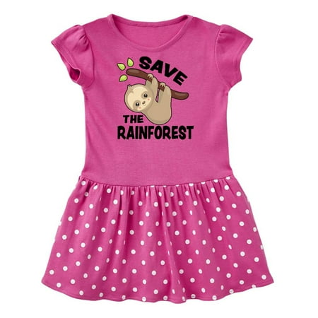 

Inktastic Save the Rainforest with Cute Baby Sloth Gift Baby Girl Dress