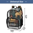 thumbnail image 4 of PVC Transparent Backpacks Clear Backpack for Travel and Outings Cheetah and Jungle Leaves, 4 of 7