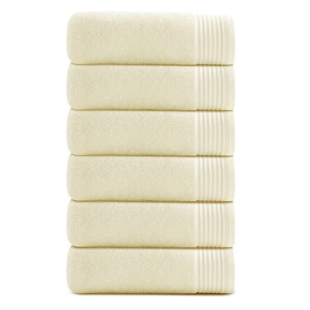 

6 Pack Hand Towels for Bathroom - VANZAVANZU Premium Hand Towels Set (13×29 in) Ultra Soft and Highly Absorbent Bathroom Hand Towels Upgraded (Cream White)