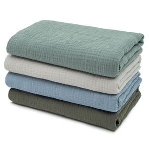 Gllquen Baby Muslin Cotton Swaddle Blankets 4-Pack, Lakes