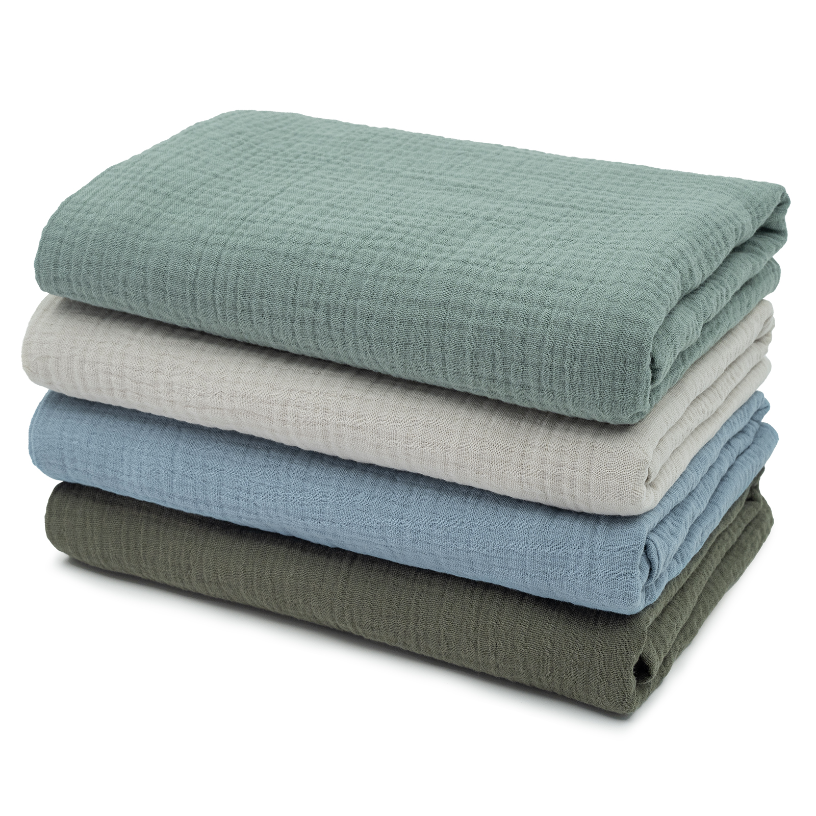 Gllquen Baby Muslin Cotton Swaddle Blankets 4-Pack, Lakes photo 1