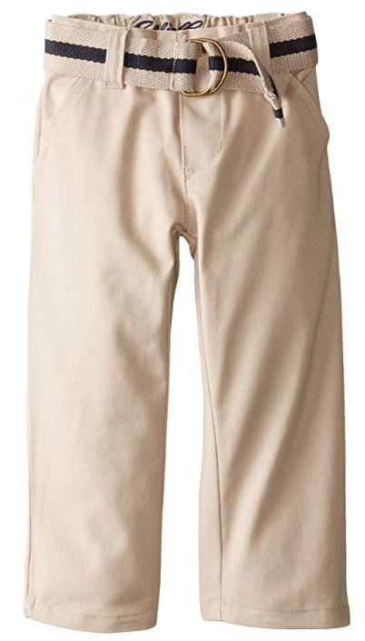 Eddie Bauer Boys 4-16 School Uniform Flat Front Brushed Twill Straight Leg Pants with Web Belt - image 1 of 2