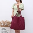 thumbnail image 5 of Bolsas de compras reutilizables y plegables, ecológicas, portátiles, de gran capacidad, para el hombro, plegables, color rojo, 5 of 5