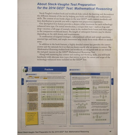 Pre-Owned Steck-Vaughn / Mathematical Reasoning: Test Preparation Student Edition 2014 (Paperback) 0544274245 9780544274242