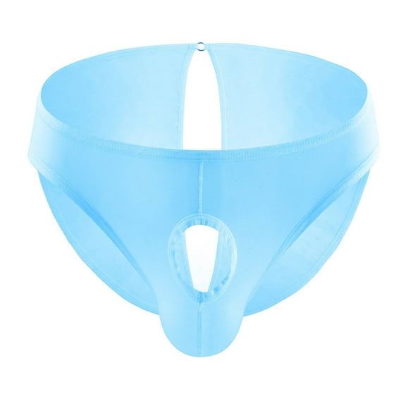 HUPOM Men'S Underwear Underwear For Men Pack Low waist Drop Waist Solid Briefs Light Blue XL