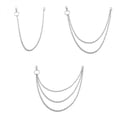 thumbnail image 1 of Collar de capa de cadena de monedero de plata de hierro de 3 piezas Manojo de llaves góticas, 1 of 9