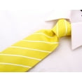 thumbnail image 5 of Lemmon Yellow Necktie for Men - Woven Striped Tie - Sunflower Yellow Wedding Tie for Groom, 5 of 5