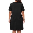 thumbnail image 4 of WellSize Plus Size Dresses For Women Summer Crew Neck Short Sleeve T Shirt Dress Casual Lace Sundresses with Pockets, 4 of 8