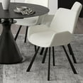 thumbnail image 4 of Modern Fabric & Metal Swivel Dining Chair, Set of 2 - Ivory & Black, 4 of 7