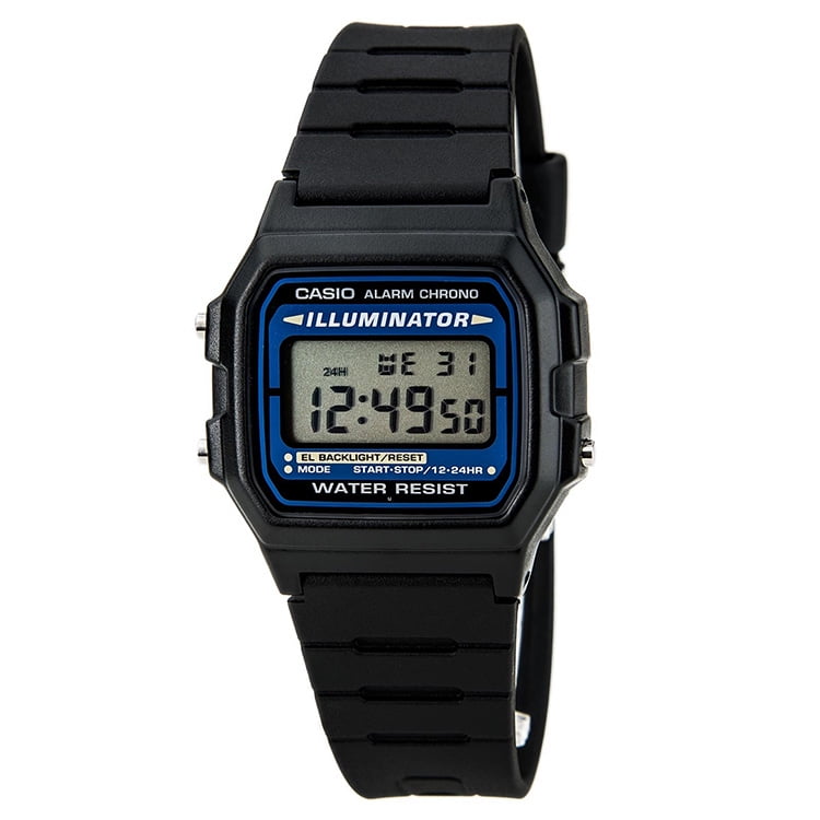 Casio Alarms Digital Sport Watch, Black and Silver F201WA-1A - Walmart.com