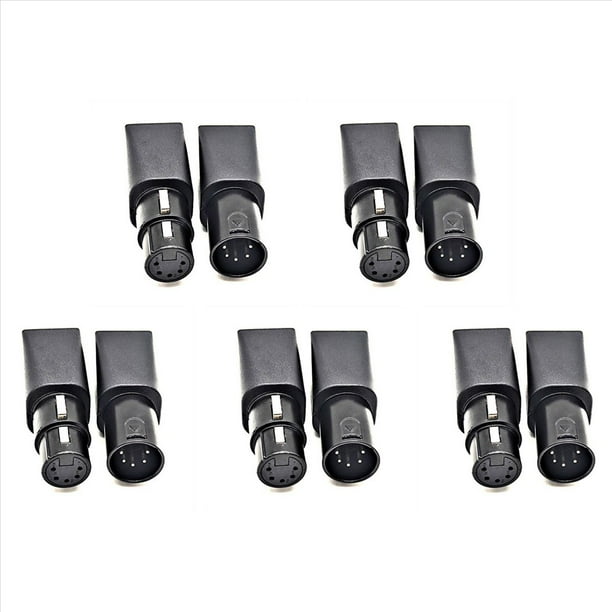 5 Par de Conector una RJ45 Ethernet RJ45 una Adaptador XLR Hembra y Macho de 5 Pines para Audio y Vídeo