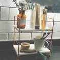 thumbnail image 3 of Plastic Storage Rack Adjustable Kitchen Shelf 4 3 2 Bathroom Storage Organizer Shelf 2 Layers Square Rack, 3 of 8
