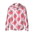 thumbnail image 3 of Daiia Strawberries UPF 50+ Sun Protection Hoodie Jacket Lightweight Long Sleeve Sun Shirt for Women Men with Pocket Hiking Outdoor-XX-Large, 3 of 9
