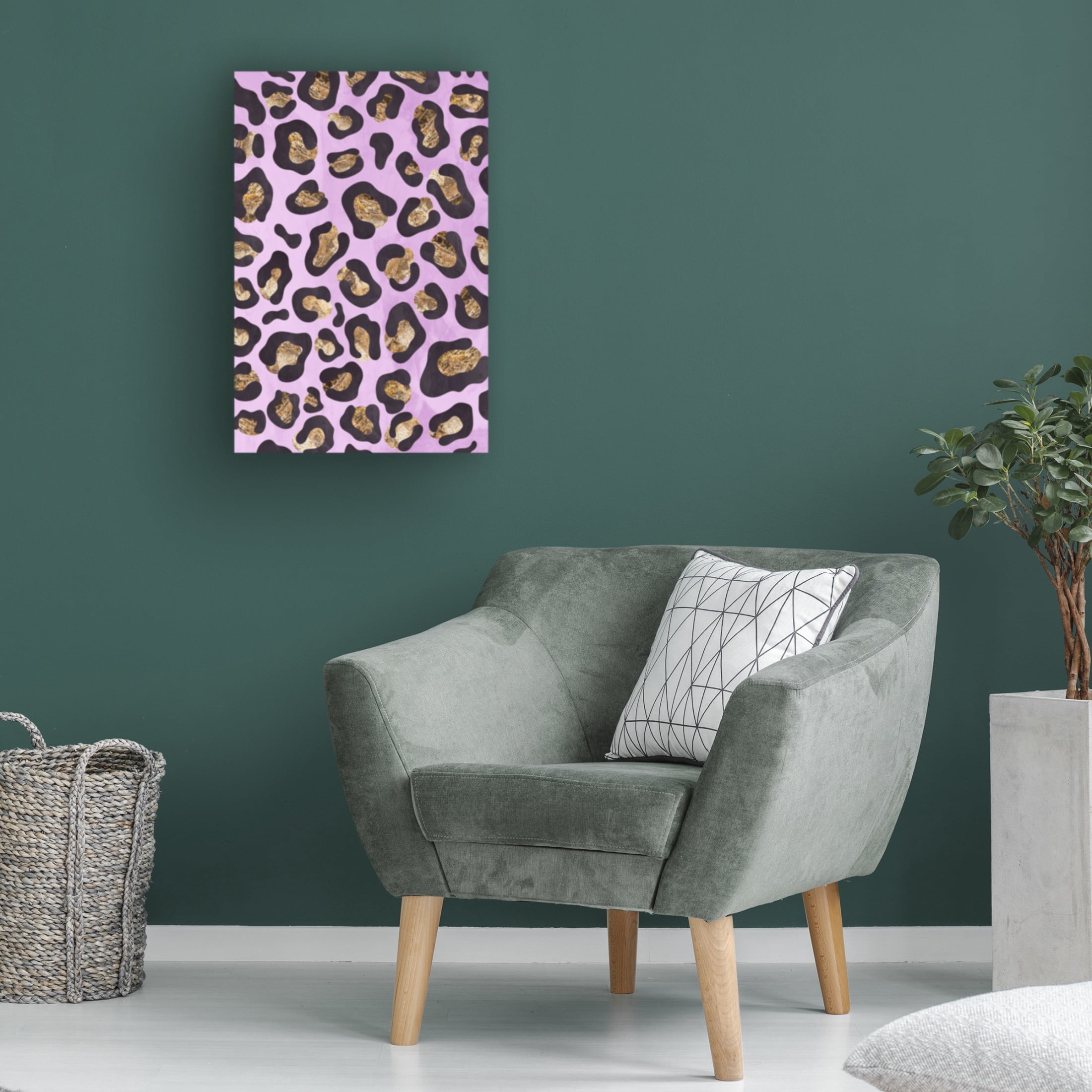 Trademark Fine Art Sarah Manovski  Gold leopard print pink Canvas Wall Art