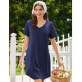 thumbnail image 4 of EKOUAER Nightgowns for Women Bamboo Viscose Sleep Shirts Short Sleeve Night Shirts Casual Sleep Dress Soft Sleepwear, 4 of 6