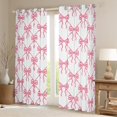 thumbnail image 2 of Feelyou Kawaii Bow-tie Kids Curtains Pack of 2 (42x84 Each), Cute Pink Bowknot Ribbon Curtains Blackout, Dreamy Princess Style Bedroom Curtains, Curtains and Drapes Room Decor, 2 of 6