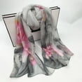 thumbnail image 2 of Angala Elegant Floral Print Chiffon Scarf For Lightweight Versatile Shawl Wrap Summer Sheer Fashion Cozy Stylish Basic Silk Scarves, 2 of 4