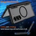 thumbnail image 6 of Magnetic for Samsung Galaxy Z Fold 5 Privacy Case,Z Fold5 Phone Case with [Hinge Protection][S Pen Holder][Anti Spy Screen Protector],Frosted Protective Slim Cover for Samsung Fold Z 5,Blue, 6 of 8