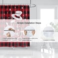 thumbnail image 3 of JOOCAR Christmas Shower Curtain, Red and Black Buffalo Plaid Snowman Let It Snow Christmas Shower Curtain for Home Bathroom Waterproof Festive Decoration, 3 of 5