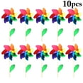 thumbnail image 2 of Kids Pinwheels Rainbow Big 10PCS DIY Wooden Stick Windmill Toy Wind Spinner Toy, 2 of 10