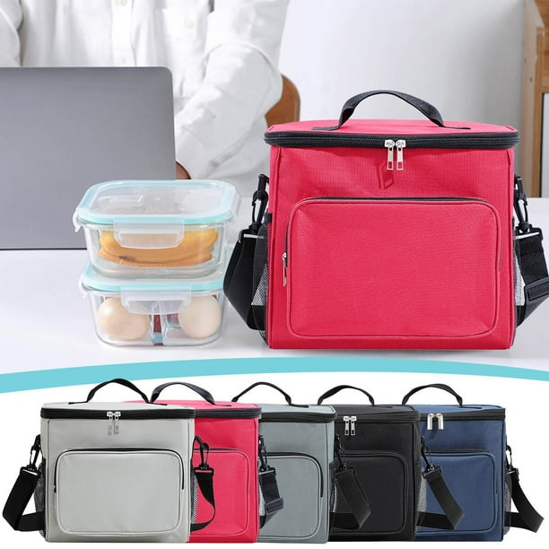Fiudx Bolsa Térmica para Almuerzo, Gran Capacidad con Correas para El Hombro, a Prueba de Fugas y Forro de Eva, Práctico Diseño Multibolsillos, Ideal para Oficinistas y Viajes, Tamaño 26 X 17 X 25 Cm