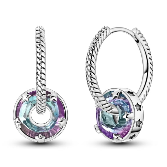 NARMO Original 925 Sterling Silver Sparkling Starlight Crystal Snake Bone Hoop Earrings for Women Jewelry Gift with Box