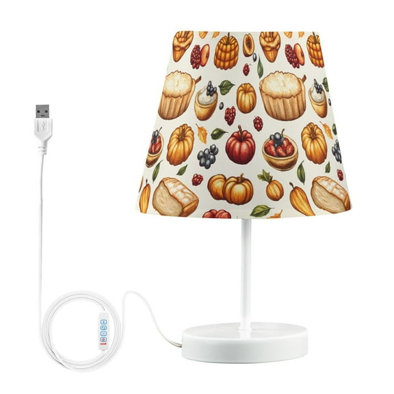 LED Desk Lamp Bread Berry Pumpkin Table Nightstand Lamps with 3 Color Temperatures for Home Bedroom Living Room Decor 8x12
