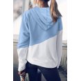 thumbnail image 2 of POGLIP Women's Sky Blue Color Block Drop Shoulder Hoodie, 2 of 6