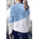 thumbnail image 2 of ABPHQTO Sudadera con capucha y hombros caídos en bloque de color azul cielo para mujer, 2 of 5