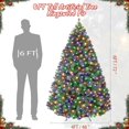 thumbnail image 3 of 6ft pre-lit fluffy fraser fir artificial christmas tree con 350 multicolor lights, 9 modes, hinged branches, 900 tips & stand con foot switch para holiday home decor, 3 of 8