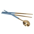 thumbnail image 4 of Ensemble d'Ustensiles Réutilisables, Applications Larges Ensemble de Vaisselle en Acier Inoxydable Résistant à la Corrosion Portable pour Hôtels pour Familles Or Rose, Or Bleu, Or Vert, Or Bleu Foncé, 4 of 8