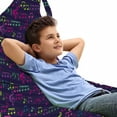 thumbnail image 1 of Music Lounger Chair Bag, Rhythmic Treble Chef and Musical Notes on Lead Sheet Crotchet Art Senses, High Capacity Storage with Handle Container, Lounger Size, Quartz and Multicolor, by Ambesonne, 1 of 5