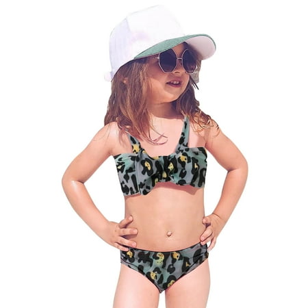 

Summer Baby Girls Bowknot Camouflage Printed Two Piece Swimwear Swimsuit Bikini Outfits