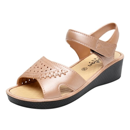 

YanHoo Women s Flat Sandals Open Toe Singback Wedge Sandals Summer Casual Beach Shoes