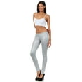 thumbnail image 2 of Sakkas Footless Ultra Slim Fit Matte Liquid Wet Look Leggings - Grey - XL, 2 of 8