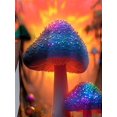 thumbnail image 6 of Men's Luminous Mushroom Forest T-Shirt- Printed Short Sleeves, Lightweight Polyester Fabric,Glow-in-the-dark Design, Casual Streetwear, Suitable for All Seasons,, 6 of 7