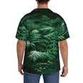 thumbnail image 3 of Sikiie Ferns Leave Green Foliage Men's Cuban Shirt, Hawaiian Shirts, Business Casual Button Down Shirts, Short Sleeve Shirt-Small, 3 of 5