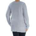 thumbnail image 4 of Kensie Womens Fringe Trim Knit Sweater, Blue, X-Large, 4 of 4