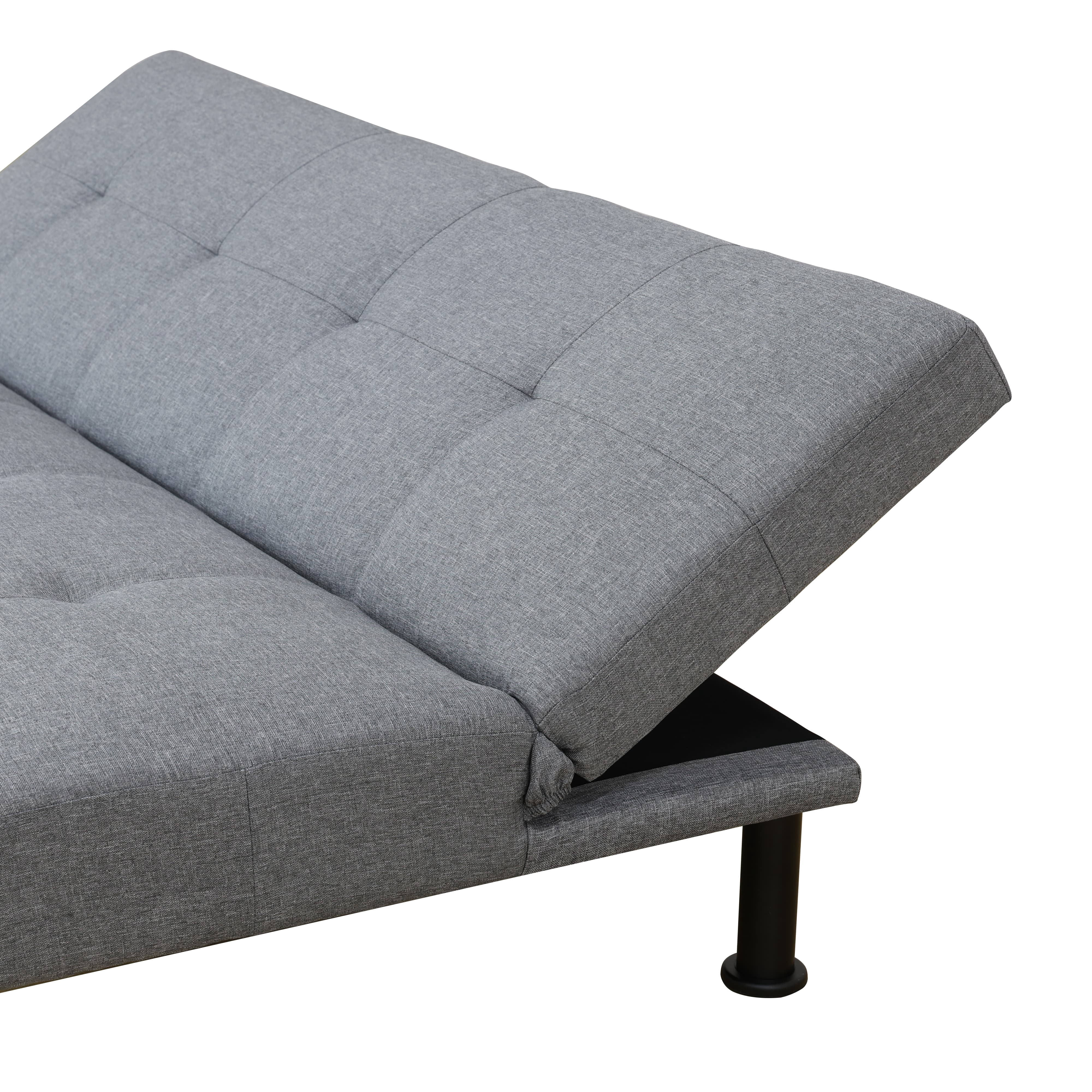 Convertible Blue Linen Sofabed for Living Room - Space - Saving Multifunctional Furniture