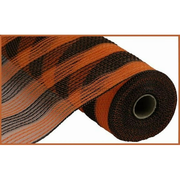 10.25"X10Yd Faux Jute/Pp Small Stripe Orange/Black RY8319F7