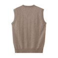 thumbnail image 5 of Riecok Sweater Vest Men Big and Tall Sleeveless V Neck Pullover Sweaters Lightweight Solid Winter Tops with Pockets Khaki XL, 5 of 5