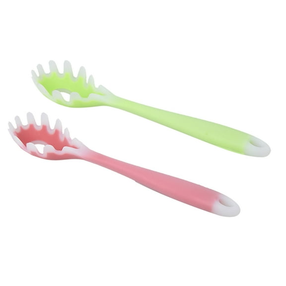 2 Pcs Spaghetti Catch Silicone Server Nonstick Skillet Pasta Noodles Spoons Ladle