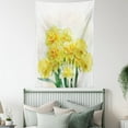 thumbnail image 4 of Daffodil Decor Tapestry, Digital Watercolors Paint of Bouquet Called Jonquils in England Lent Lily, Wall Hanging for Bedroom Living Room Dorm Decor, 40W X 60L Inches, Yellow Green, by Ambesonne, 4 of 5
