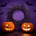 thumbnail image 4 of Halloween Black Branch Wreath Signs for Front Door - Handcrafted Halloween Hanging Wreath for Front Door, Indoor/Outdoor Party, 4 of 7