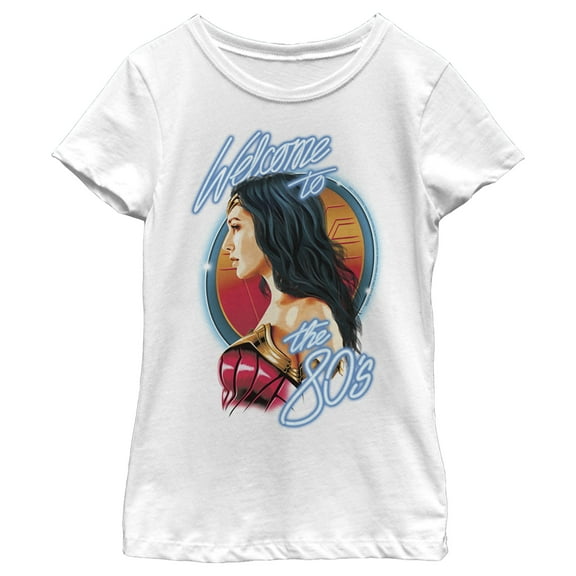Girl's Wonder Woman 1984 Welcome to the 80s Graphic Tee White Small