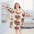 thumbnail image 5 of FORMRS Wearable Blanket Hoodie with Sleeves for Kids Cozy Flannel Sweatshirt, Cute Chocolate Cakes, 5 of 7