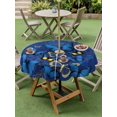 thumbnail image 5 of Outdoor Tablecloth with Umbrella Hole Zipper Blue Butterfly Round Tablecloth 60" Waterproof Outside Table Cloth Farmhouse Modern Nature Animals Art Patio Table Cover Tablecloths for Picnic Party, 5 of 8