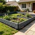 thumbnail image 4 of Brick-Effect Interlocking Garden Fence Panels, Weatherproof Plastic Landscape Edging, Decorative Yard Border Barrier for Garden Beds, Walkways & Patio Areas - 17.7" Wide(Grey), 4 of 6