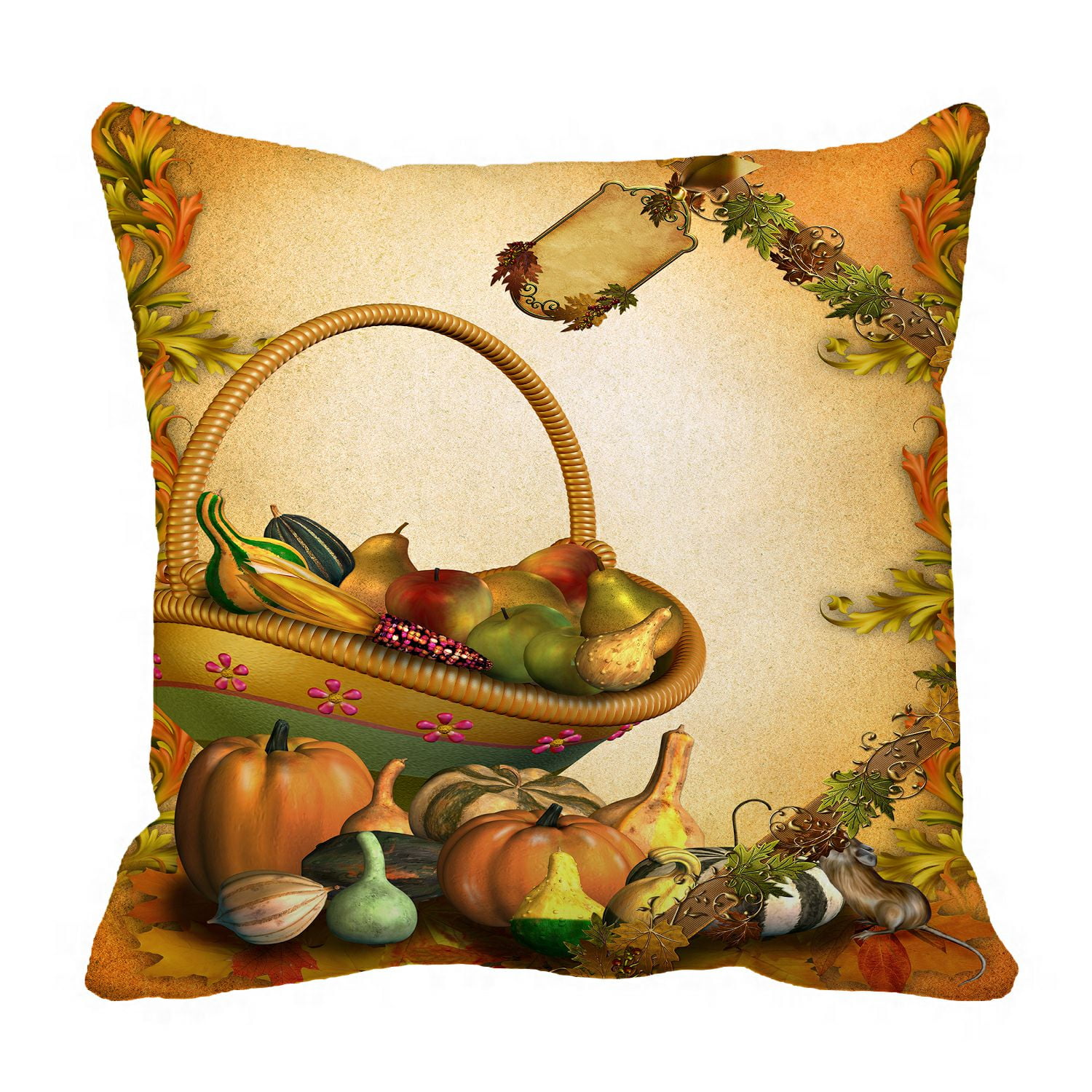 1. Autumn Harvest Pumpkin Pillow