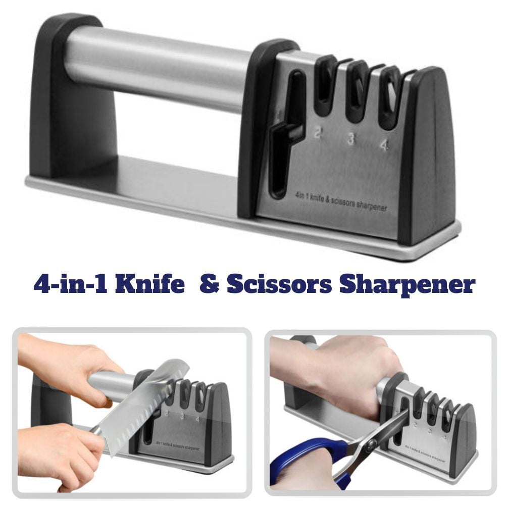 4 Stage Knife Sharpener Professional Ceramic Tungsten Scissor Sharpening Tool
